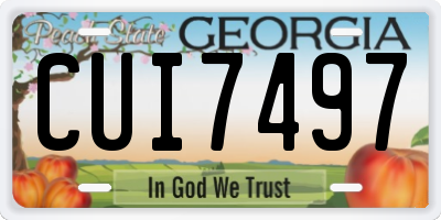 GA license plate CUI7497