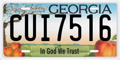 GA license plate CUI7516