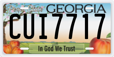 GA license plate CUI7717