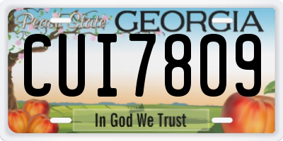 GA license plate CUI7809