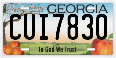 GA license plate CUI7830