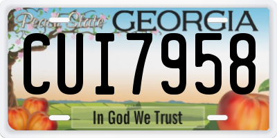 GA license plate CUI7958