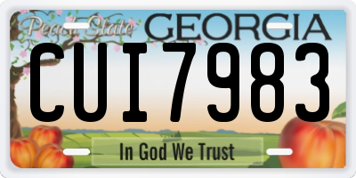 GA license plate CUI7983
