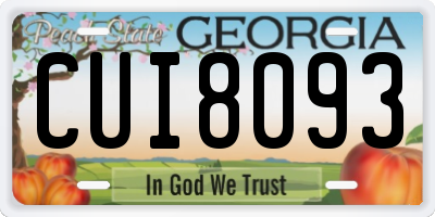GA license plate CUI8093