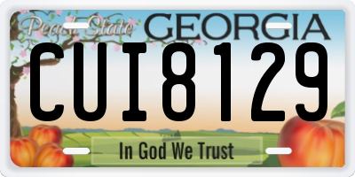 GA license plate CUI8129
