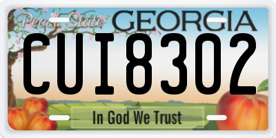 GA license plate CUI8302