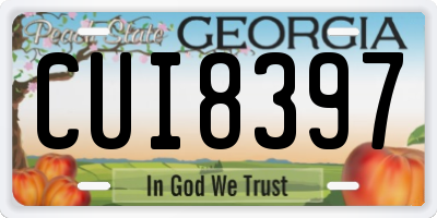 GA license plate CUI8397