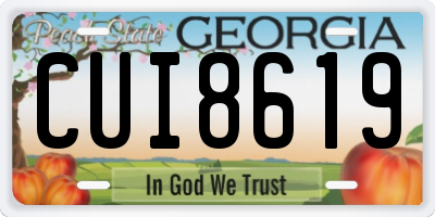 GA license plate CUI8619