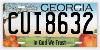 GA license plate CUI8632