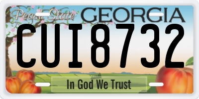 GA license plate CUI8732