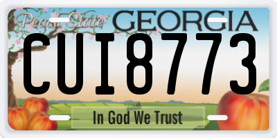 GA license plate CUI8773