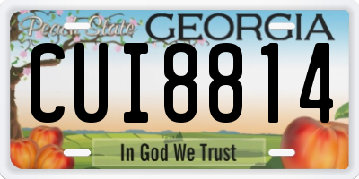 GA license plate CUI8814