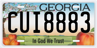 GA license plate CUI8883