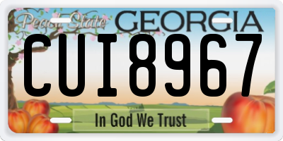 GA license plate CUI8967