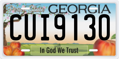 GA license plate CUI9130