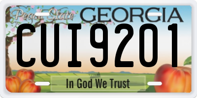 GA license plate CUI9201