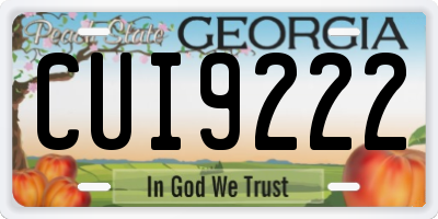GA license plate CUI9222