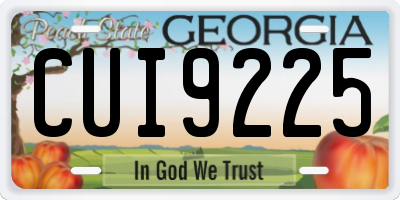 GA license plate CUI9225