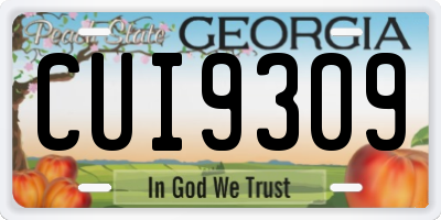 GA license plate CUI9309