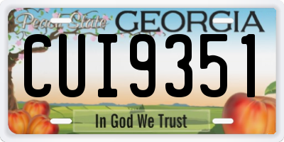 GA license plate CUI9351