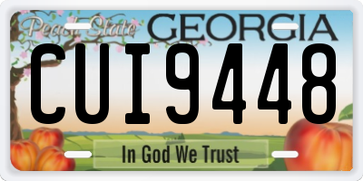 GA license plate CUI9448