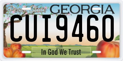 GA license plate CUI9460