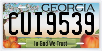 GA license plate CUI9539