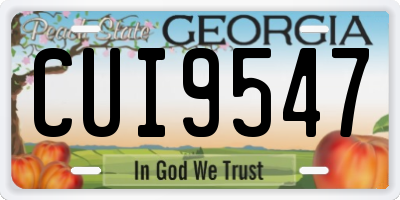 GA license plate CUI9547