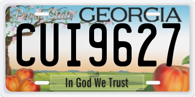 GA license plate CUI9627