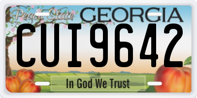 GA license plate CUI9642