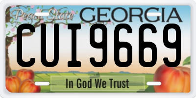 GA license plate CUI9669