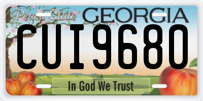 GA license plate CUI9680
