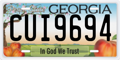 GA license plate CUI9694