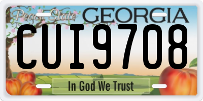 GA license plate CUI9708
