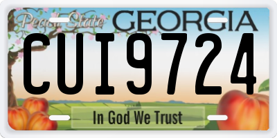 GA license plate CUI9724