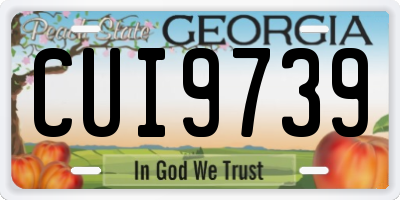 GA license plate CUI9739