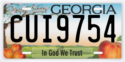 GA license plate CUI9754