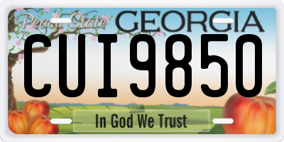 GA license plate CUI9850