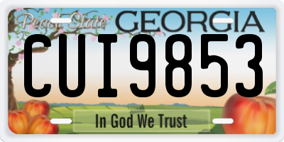 GA license plate CUI9853