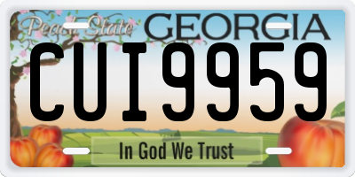 GA license plate CUI9959