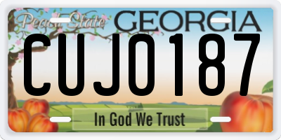 GA license plate CUJ0187
