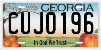 GA license plate CUJ0196