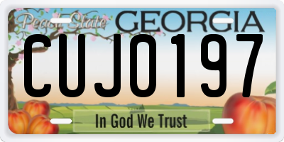 GA license plate CUJ0197