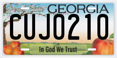 GA license plate CUJ0210