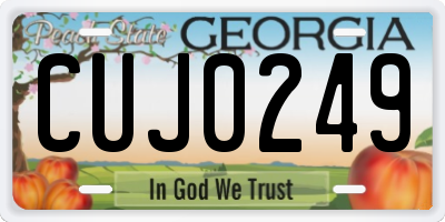 GA license plate CUJ0249