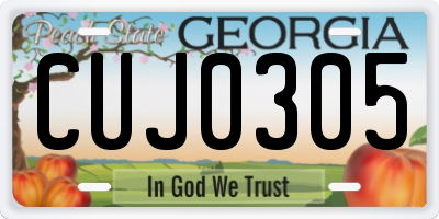 GA license plate CUJ0305