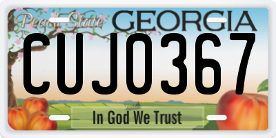 GA license plate CUJ0367