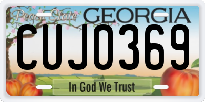 GA license plate CUJ0369