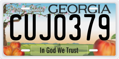 GA license plate CUJ0379