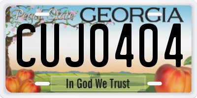 GA license plate CUJ0404